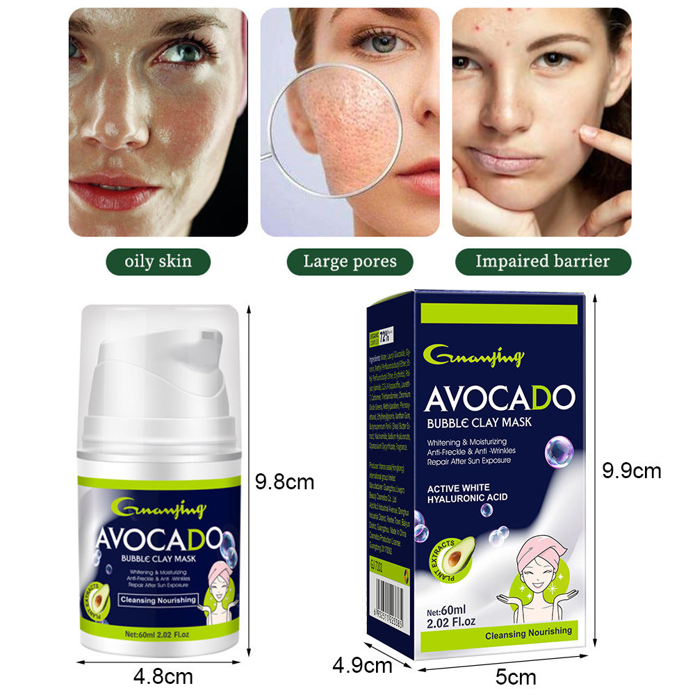 Avocado Bubble Oil Control Blackhead Removal Clean Pores Clay Mask Brilliant Roots