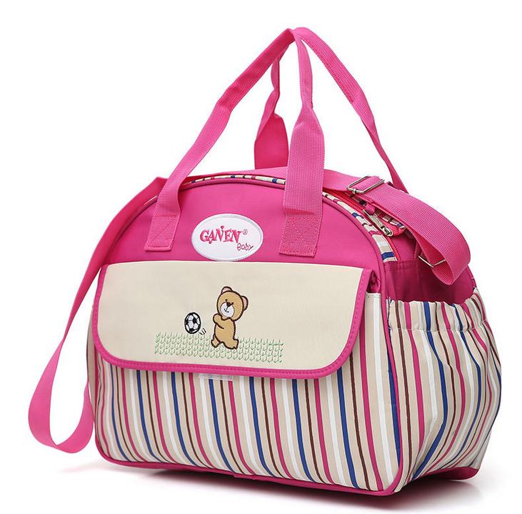 5 PCS/SET Baby Nappy Bags Diaper Bag Mother Shoulder Bag Fashion Maternity Mummy Handbag Waterproof Baby Stroller Bag eprolo