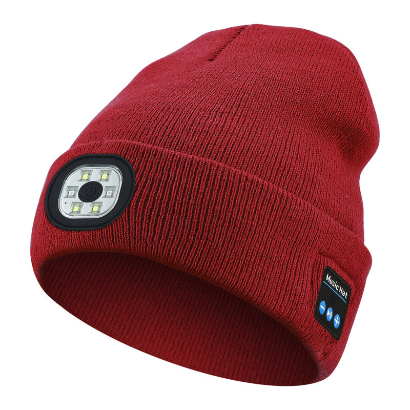 Warm LED Beanie with Bluetooth 5.4 Stereo, USB Rechargeable & 3-Level Adjustable Light | Music & Heating Winter Hat eprolo