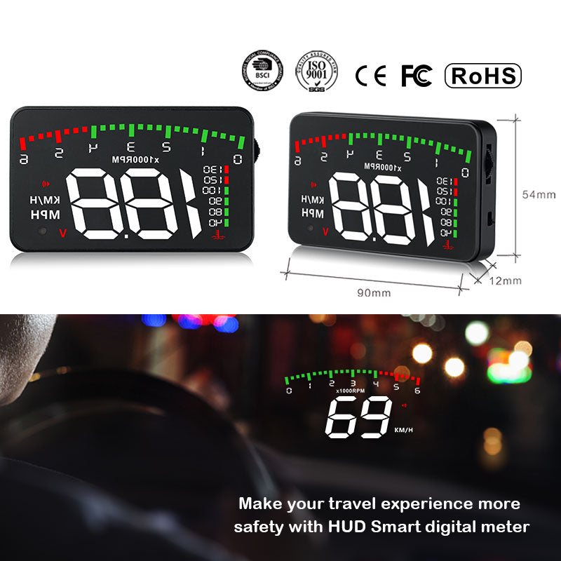 3.5 A900 HUD Head-Up Display Car-styling Hud Display Overspeed Warning Windshield Projector Alarm System Universal Auto eprolo