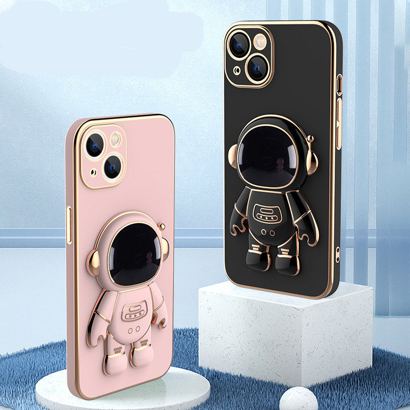 3D Astronaut Phone Case Anti-Drop Electroplating Bracket Brilliant Roots