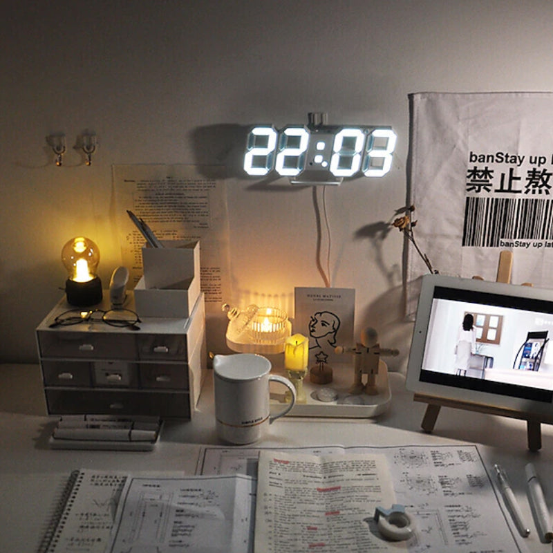 3D LED Digital Alarm Clock with Colorful Display, 12/24 Hour Format for Office, Living Room, Bedroom, Kitchen eprolo