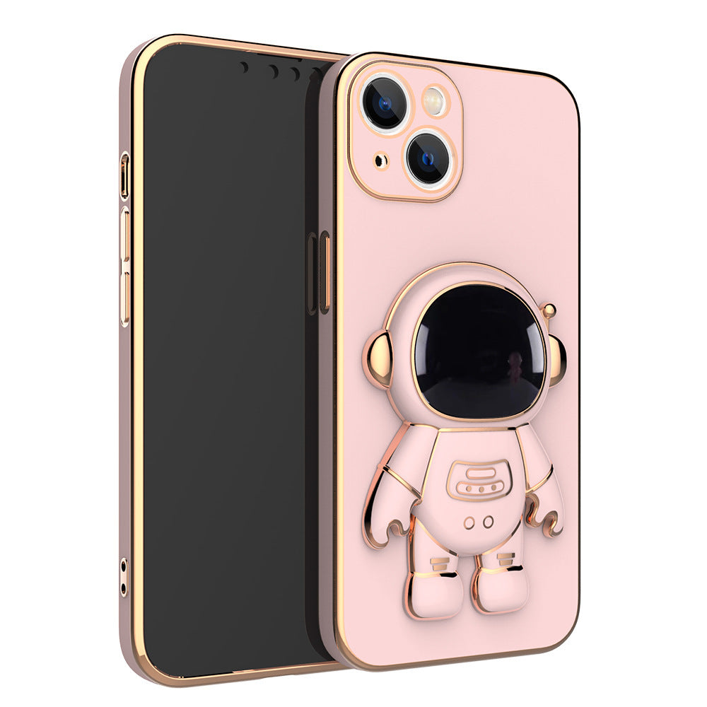 3D Astronaut Phone Case Anti-Drop Electroplating Bracket Brilliant Roots