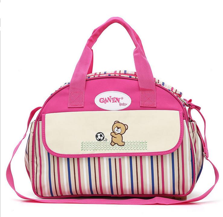 5 PCS/SET Baby Nappy Bags Diaper Bag Mother Shoulder Bag Fashion Maternity Mummy Handbag Waterproof Baby Stroller Bag eprolo