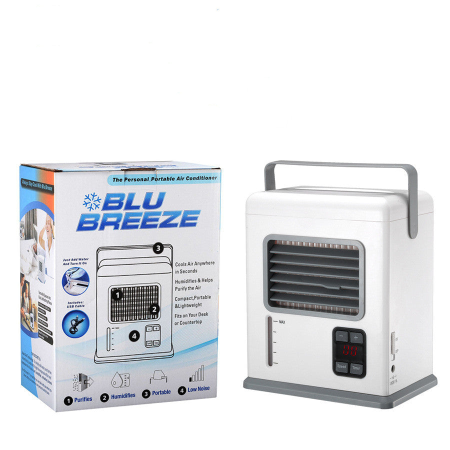 New Air Cooler Battery Plug-In Dual-Use Air Conditioner Desktop Smart Digital Display Mini BLU BREEZE Air Cooler eprolo