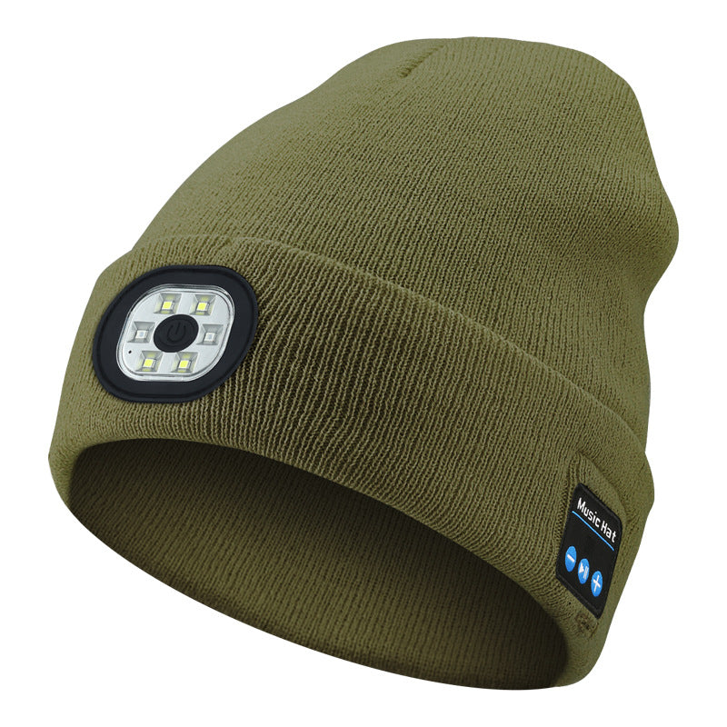 Warm LED Beanie with Bluetooth 5.4 Stereo, USB Rechargeable & 3-Level Adjustable Light | Music & Heating Winter Hat eprolo