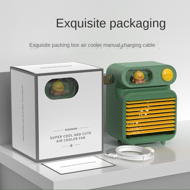 USB Water Cooling Fan Desktop Air Cooler Mini Portable Rechargeable Household Spray Fan eprolo