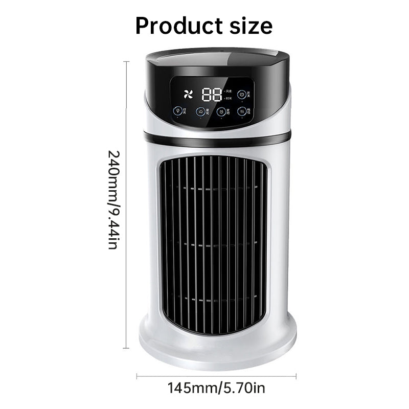 Six - speed timed silent AC cooling fan, new mini portable AC, USB air cooler, bladeless electric fan. eprolo