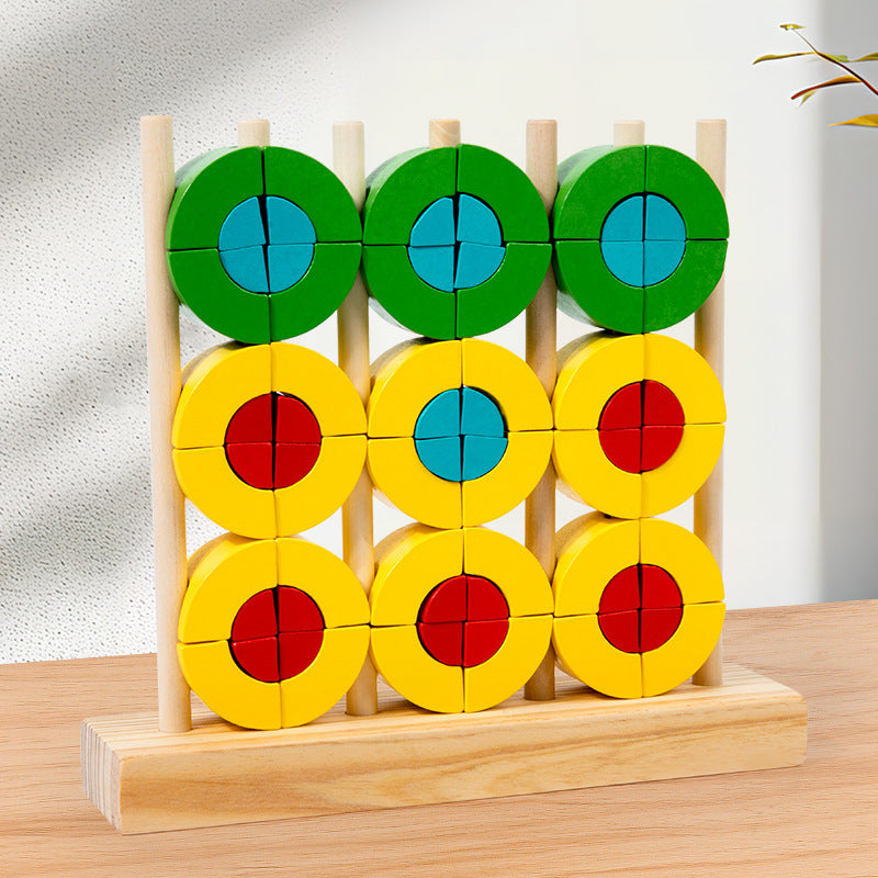 Rainbow Creative Building Blocks Set Column Puzzle Shape Recognition Wooden Stacking Music Puzzle Christmas Toy Gift eprolo