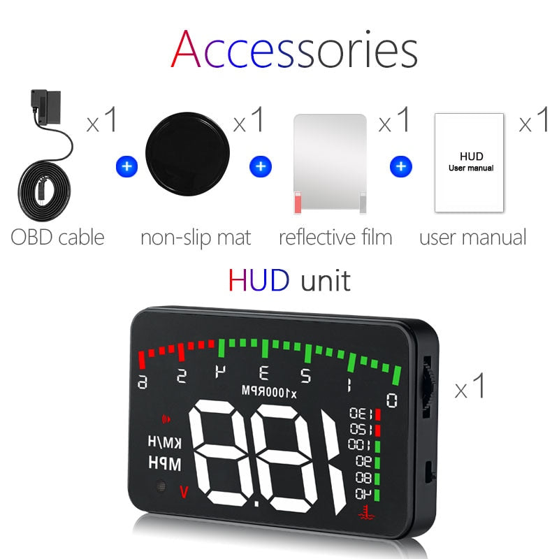 3.5 A900 HUD Head-Up Display Car-styling Hud Display Overspeed Warning Windshield Projector Alarm System Universal Auto eprolo