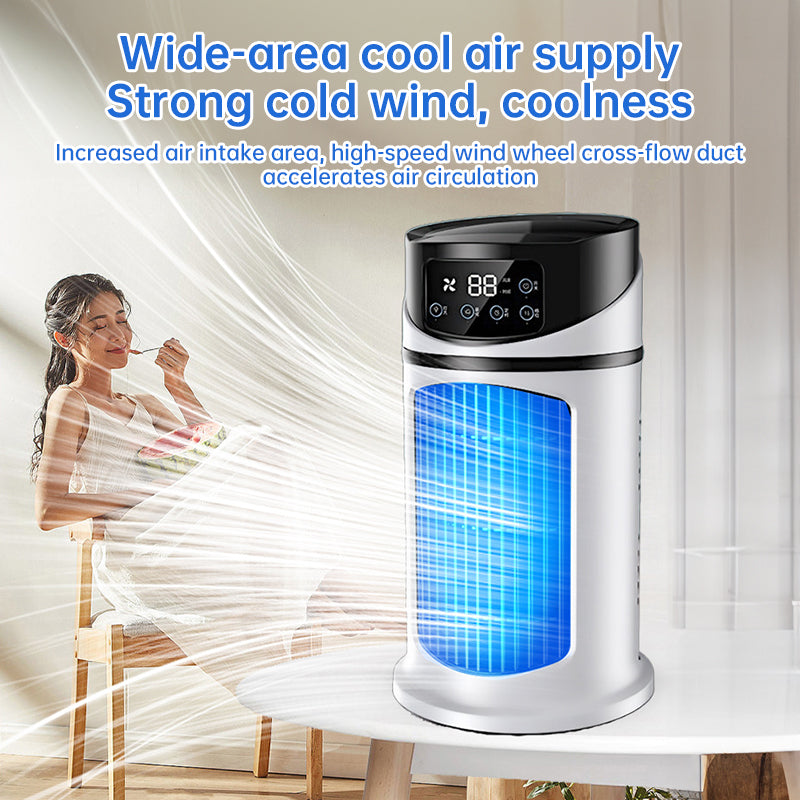 Six - speed timed silent AC cooling fan, new mini portable AC, USB air cooler, bladeless electric fan. eprolo