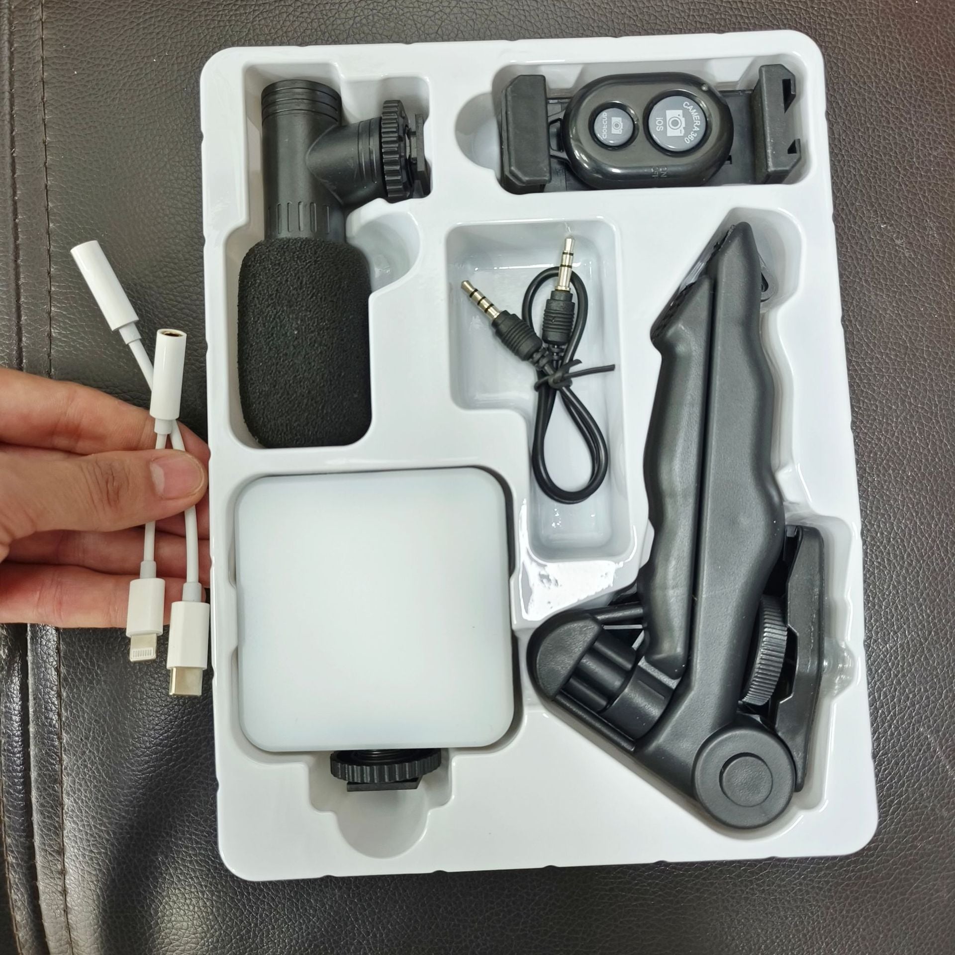 Desktop Beauty Leg Pocket Fill Light with Microphone Set Single Reflex Conference Lamp Handheld Photography with Microphone eprolo