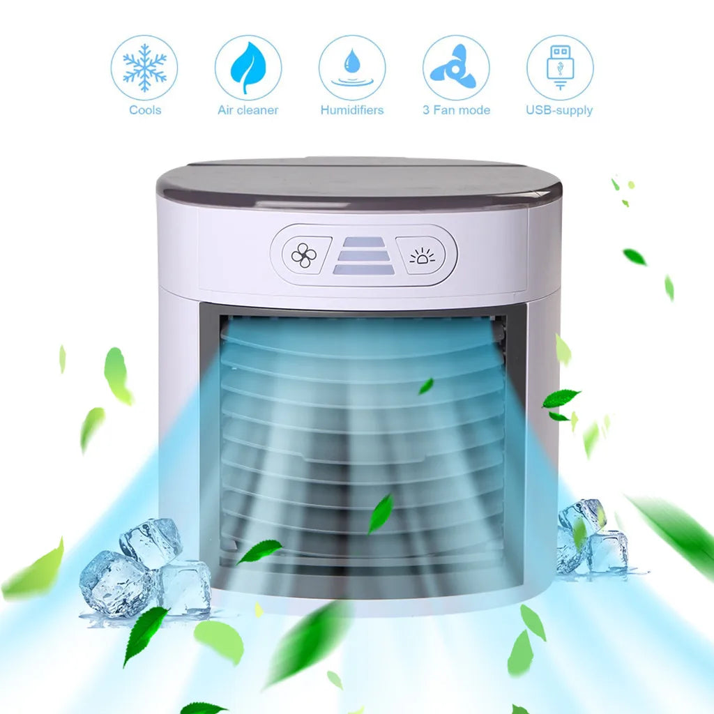 Portable Air Conditioner Usb Desktop Air Conditioning Usb Convenient Air Cooler Fan Digital Humidifier Mini Air Cooling Fan eprolo