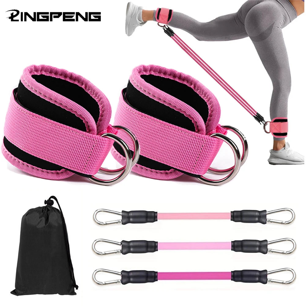 Ankle Straps Resistance Bands Set Fitness Workout Exercise Equipment Ankle Weight Yoga Elastic Fitness Band For Gym Man Woman Brilliant Roots
