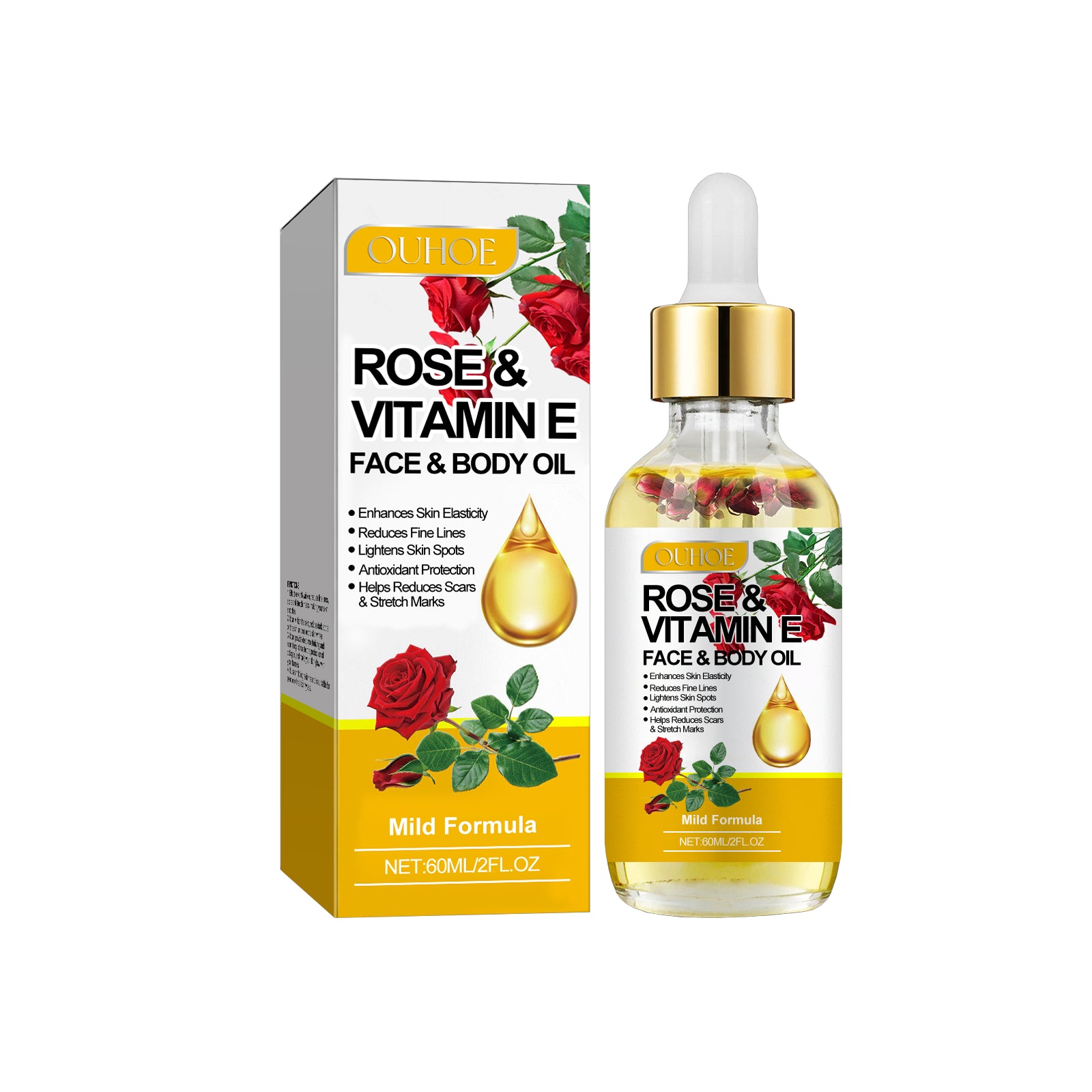 Rose Vitamin E Face Body Oil Brilliant Roots